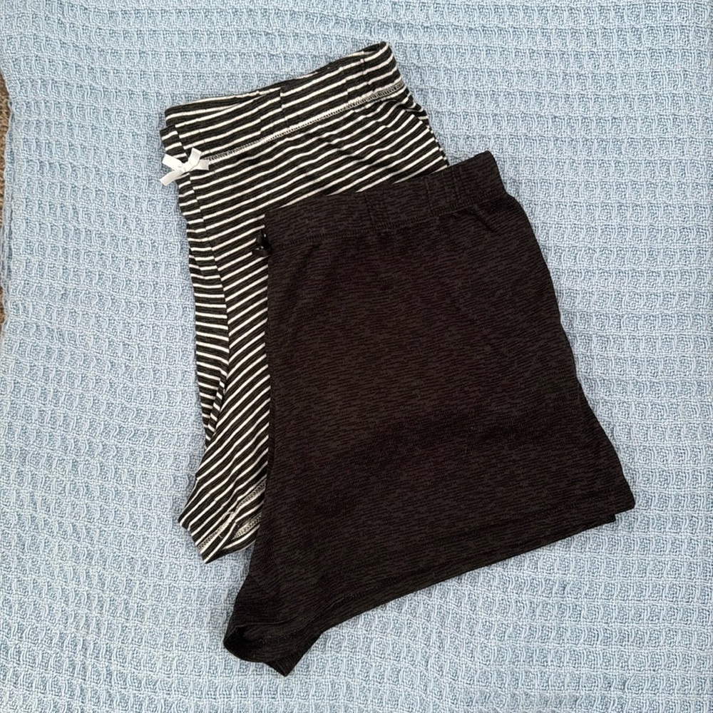 Two comfortable black and white shorts